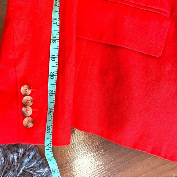 Adrienne Vittadini Women's Orange/Red Linen Blazer - Size USM - Picture 10 of 16